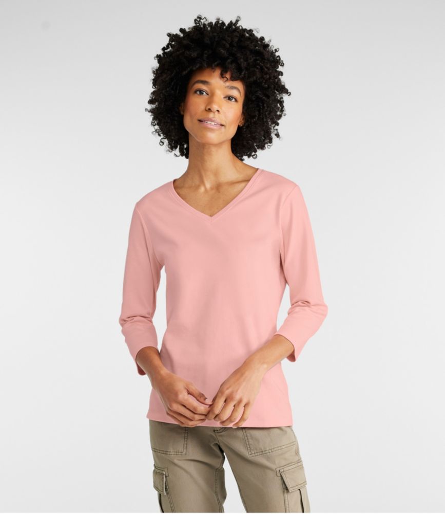 Women's L.L.Bean V-Neck, Three-Quarter-Sleeve - leoleo123123