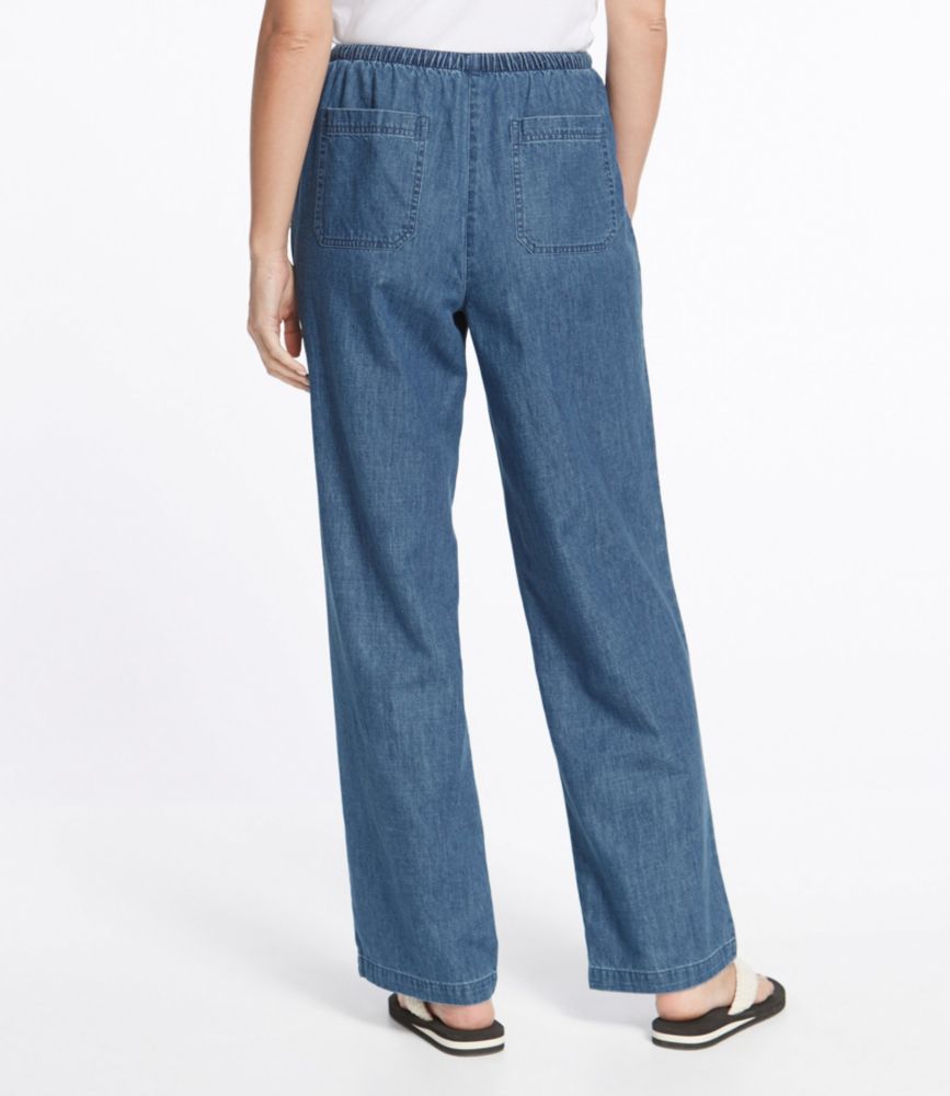 Women's Sunwashed Denim Pants, Straight-Leg - leoleo123123