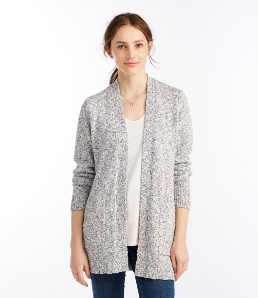 Women's Cotton Ragg Sweater, Open Cardigan - leoleo123123