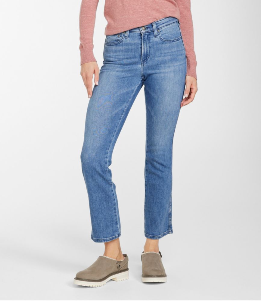 Women's L.L.Bean Everyday Stretch Jeans, High-Rise Mini Bootcut Ankle - leoleo123123