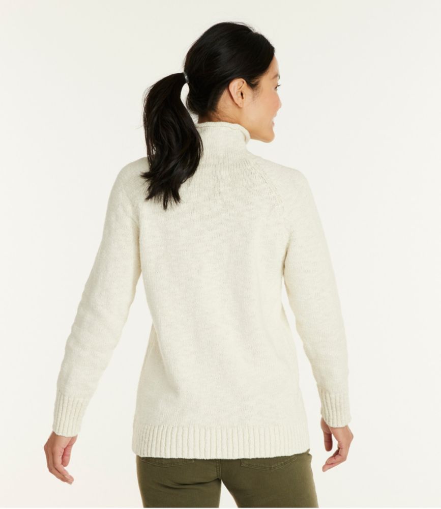 Women's Cotton Ragg Sweater, Funnelneck Pullover - leoleo123123