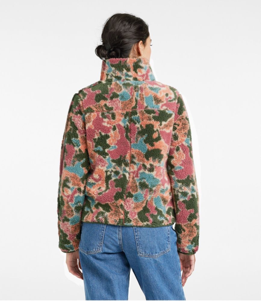 Women's Bean's Sherpa Fleece Jacket, Print - leoleo123123