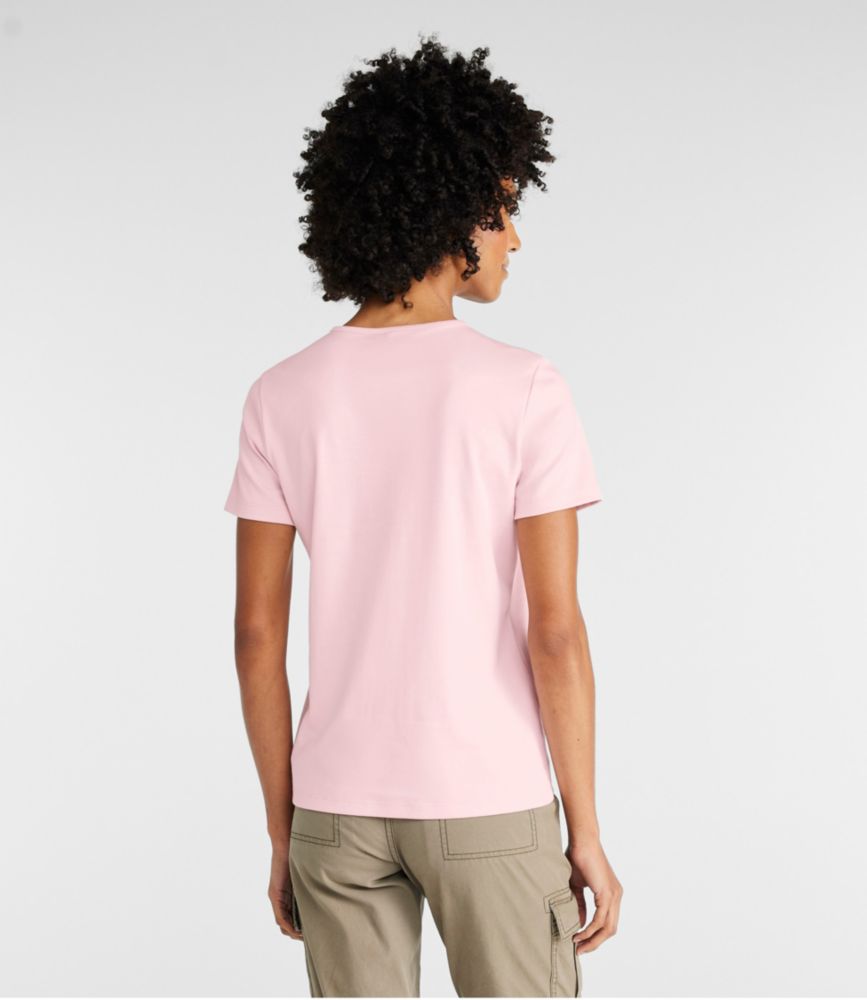 Women's Pima Cotton Tee, Short-Sleeve Crewneck - leoleo123123
