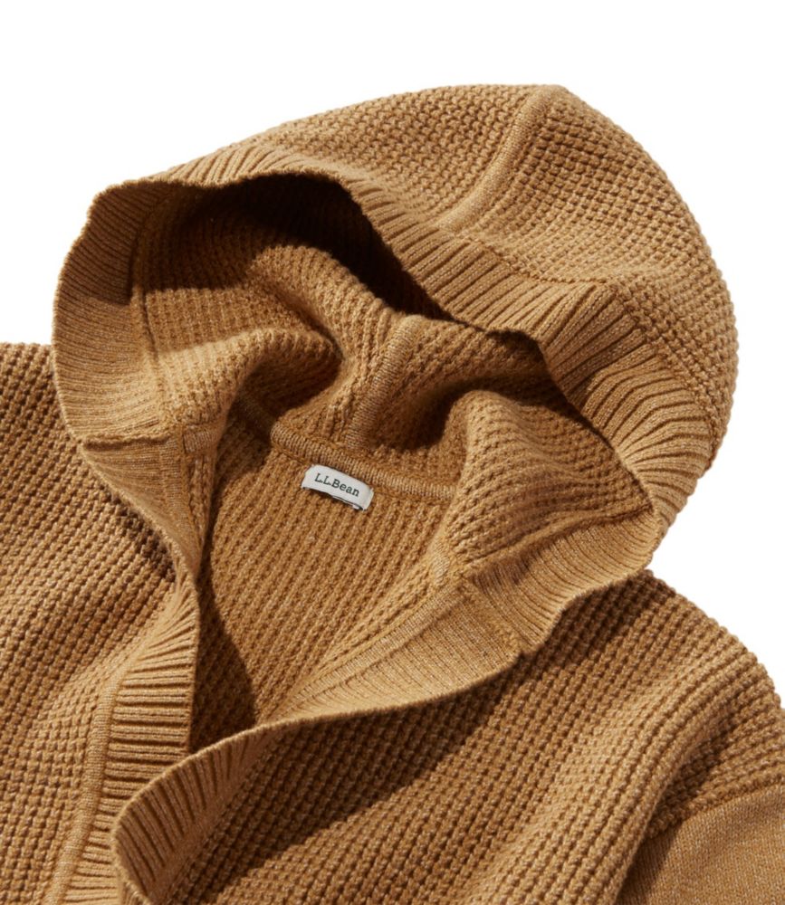 Women's All-Day Waffle Sweater, Hooded Wrap Cardigan - leoleo123123