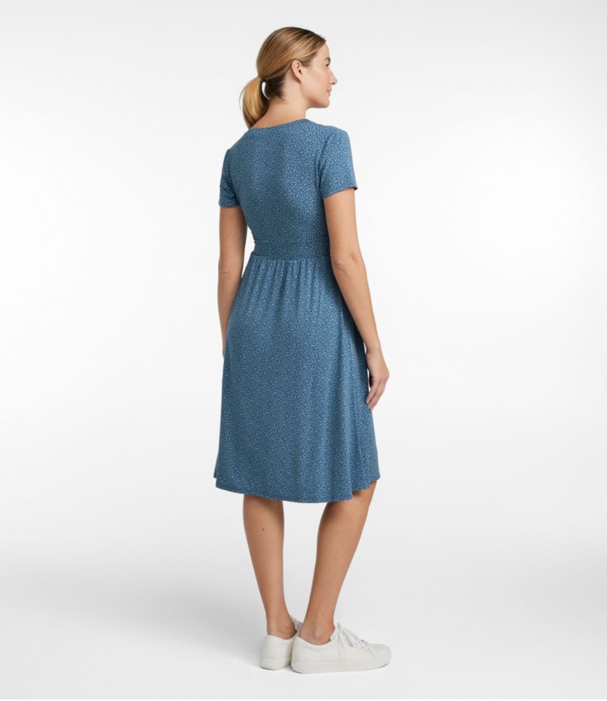 Women's Summer Knit Dress, Short-Sleeve Print - leoleo123123