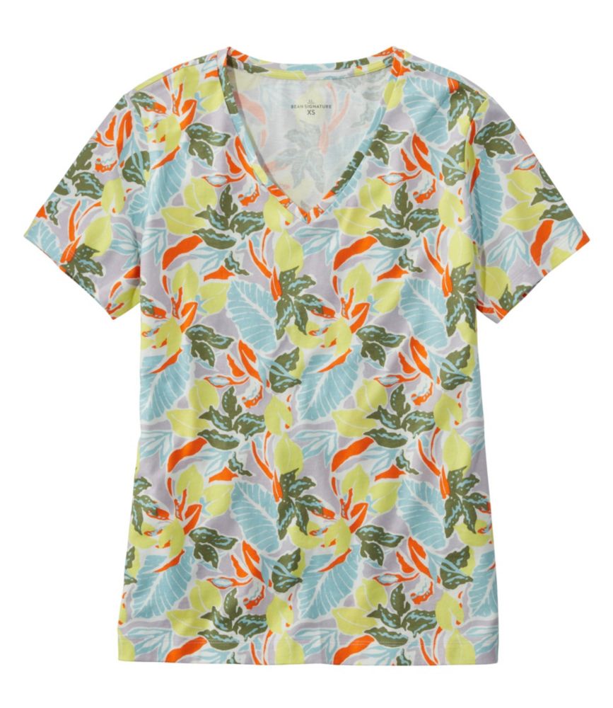 Women's Signature Rangeley Cotton Tee, V-Neck - leoleo123123