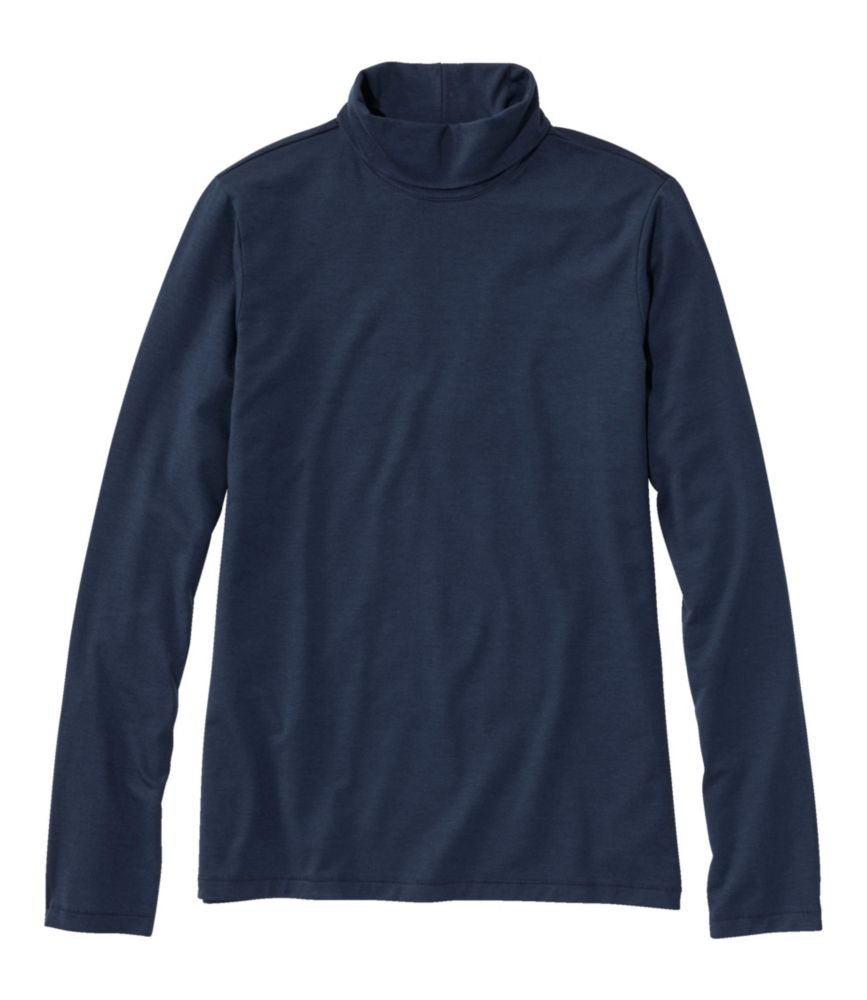 Women's Soft Stretch Supima Tee, Turtleneck - leoleo123123