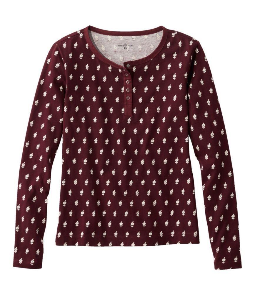 Women's Signature Rangeley Cotton Tee, Henley - leoleo123123
