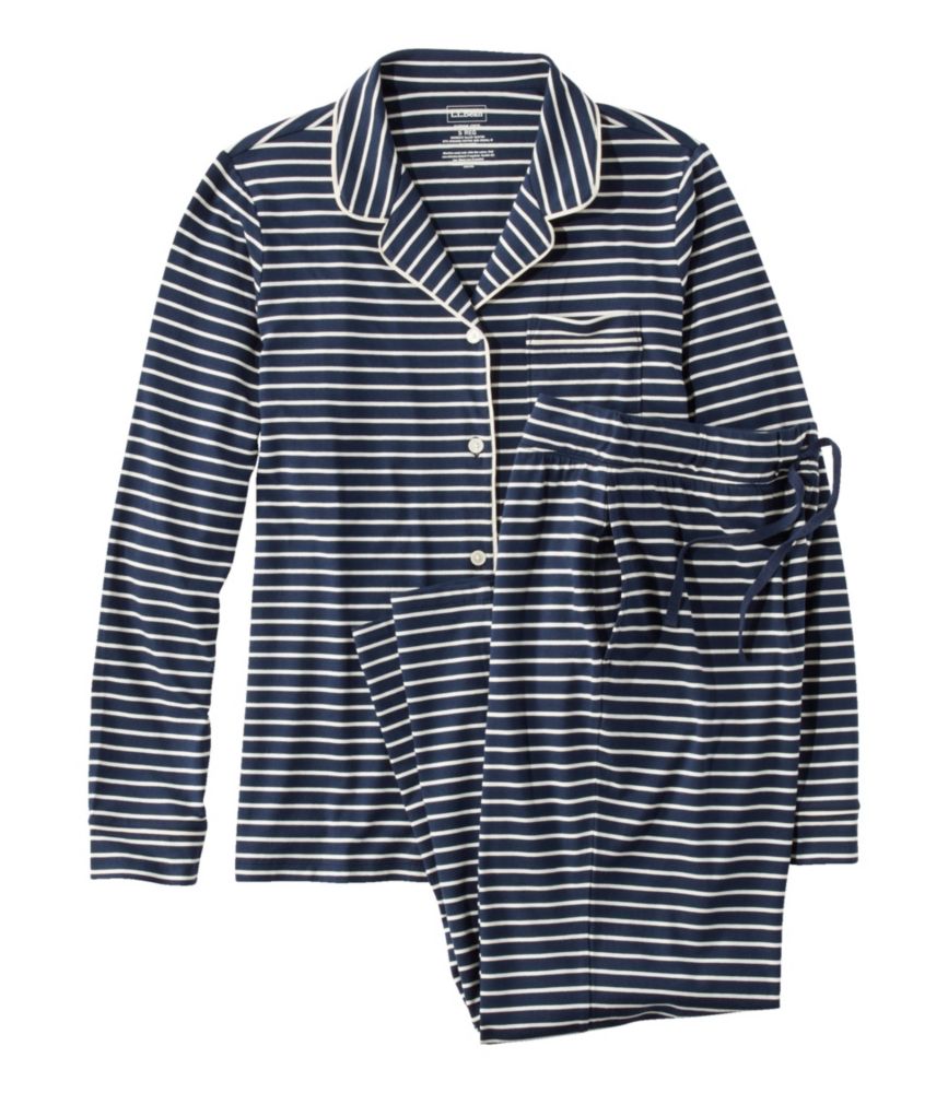 Women's Super-Soft Shrink-Free Button Front Pajama Set, Stripe - leoleo123123