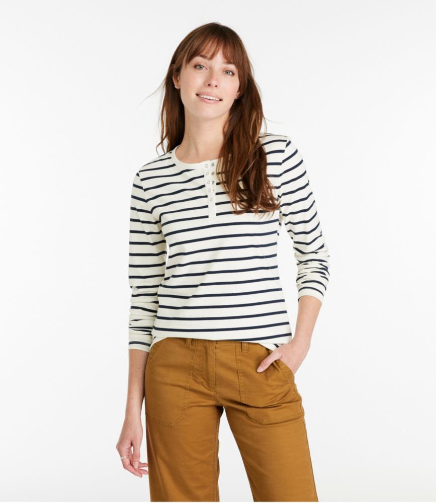 Women's Signature Rangeley Cotton Tee, Henley - leoleo123123
