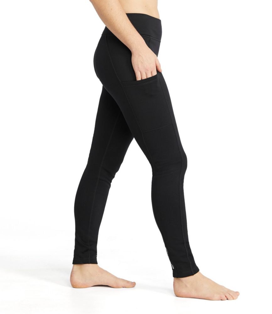 Women's PrimaLoft ThermaStretch Fleece Pocket Tights, Mid-Rise - leoleo123123