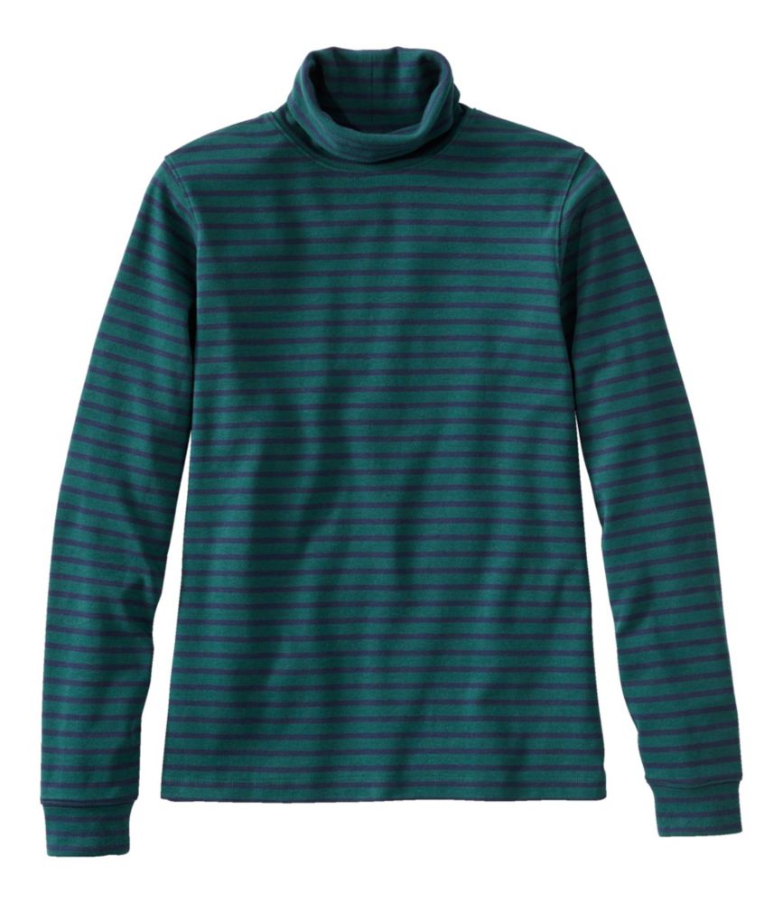 Women's L.L.Bean Interlock Turtleneck, Long-Sleeve Stripe - leoleo123123