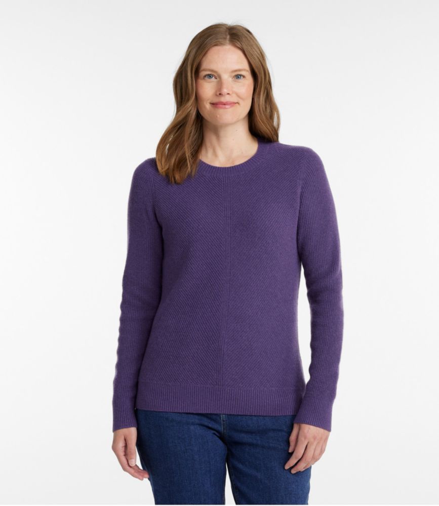 Women's Classic Cashmere Textured Sweater, Crewneck - leoleo123123