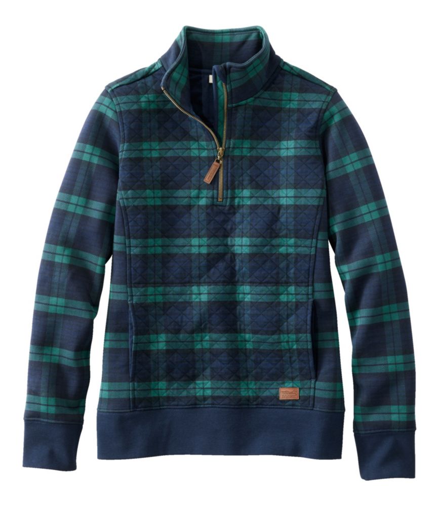 Women's Quilted Quarter-Zip Pullover, Print - leoleo123123