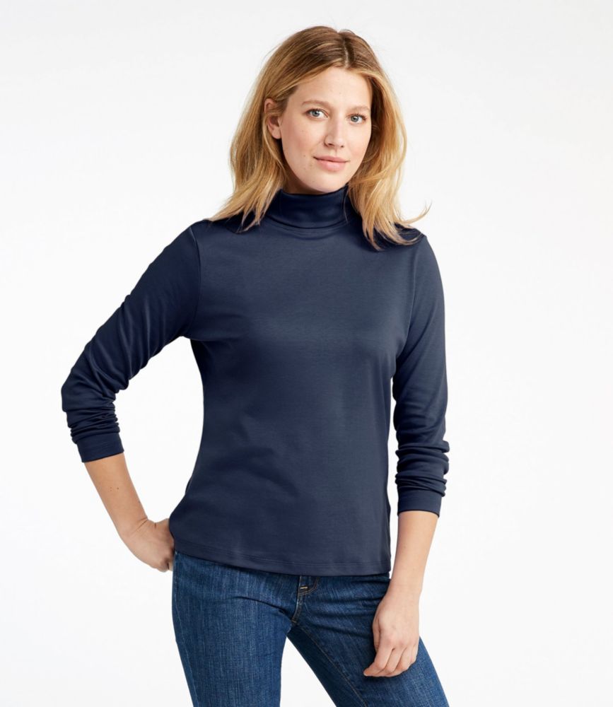Women's Pima Cotton Turtleneck, Long-Sleeve - leoleo123123