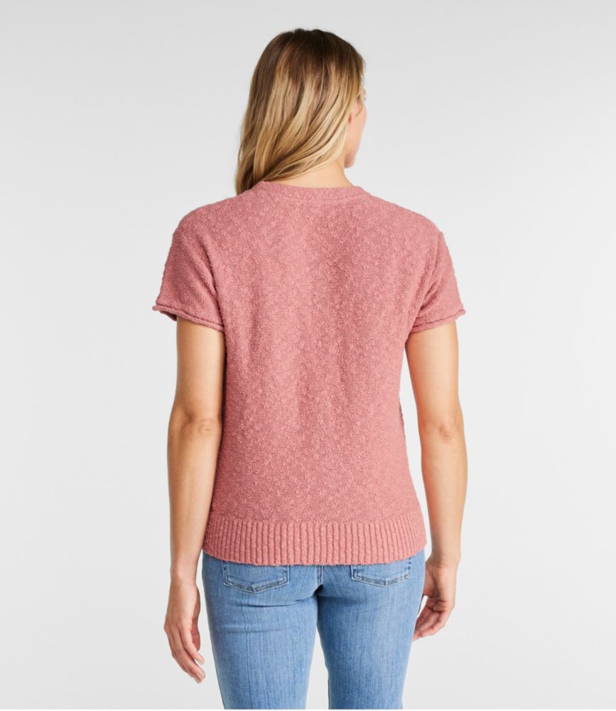 Women's Midweight Cotton Slub Sweater, Henley Short-Sleeve - leoleo123123