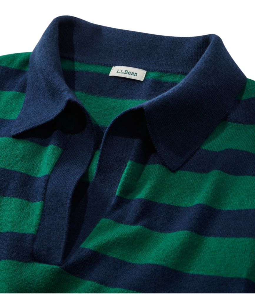 Women's Cotton/Cashmere Sweater, Polo Stripe - leoleo123123