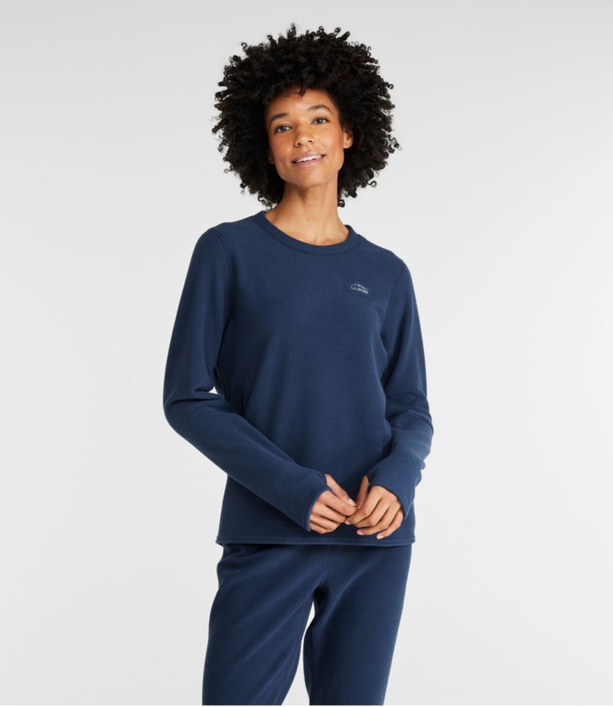 Women's L.L.Bean Fleece Base Layer Crew, Long-Sleeve - leoleo123123