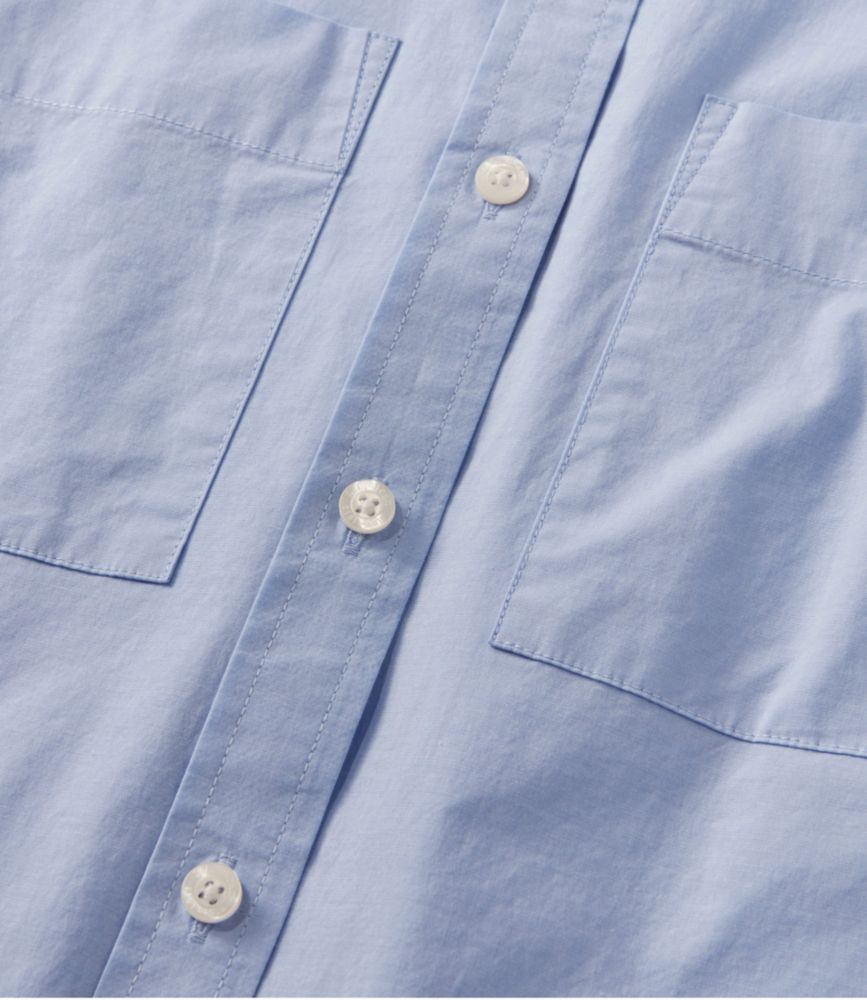 Women's Essential Cotton Poplin Shirt, Short-Sleeve - leoleo123123