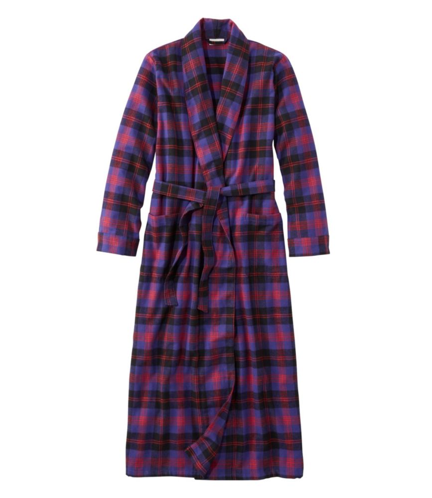 Women's Scotch Plaid Flannel Robe - leoleo123123