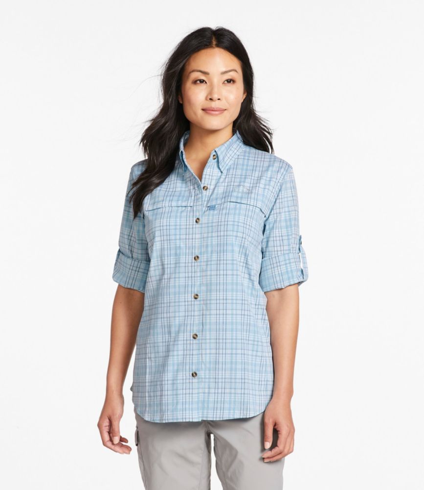 Women's Tropicwear Shirt, Plaid Long-Sleeve - leoleo123123