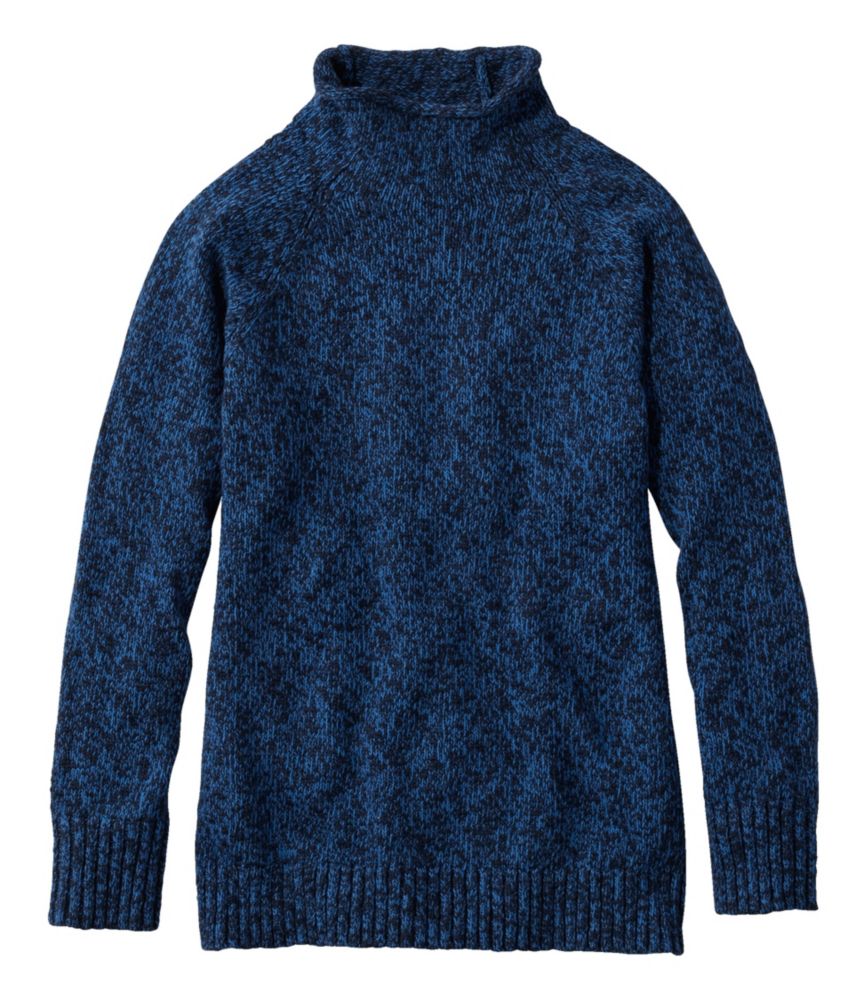 Women's Cotton Ragg Sweater, Funnelneck Pullover - leoleo123123
