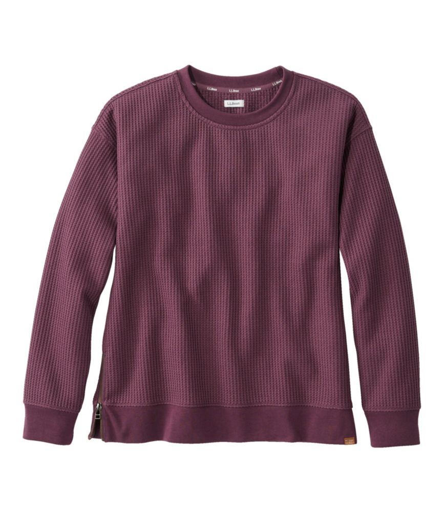 Women's Birchwood Brushed Waffle Top, Crewneck - leoleo123123