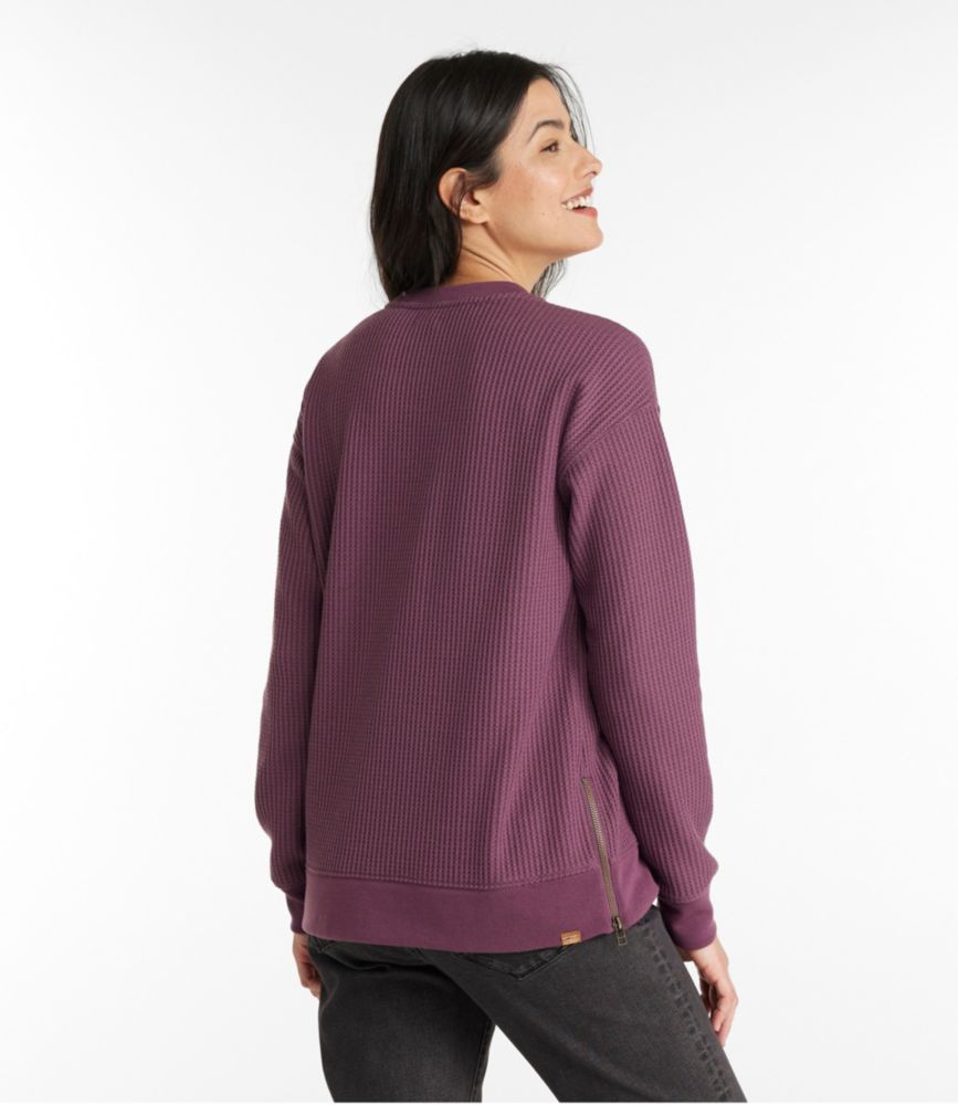 Women's Birchwood Brushed Waffle Top, Crewneck - leoleo123123