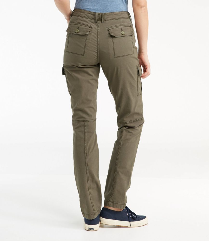 Women's Stretch Canvas Cargo Pants, Mid-Rise Straight-Leg - leoleo123123