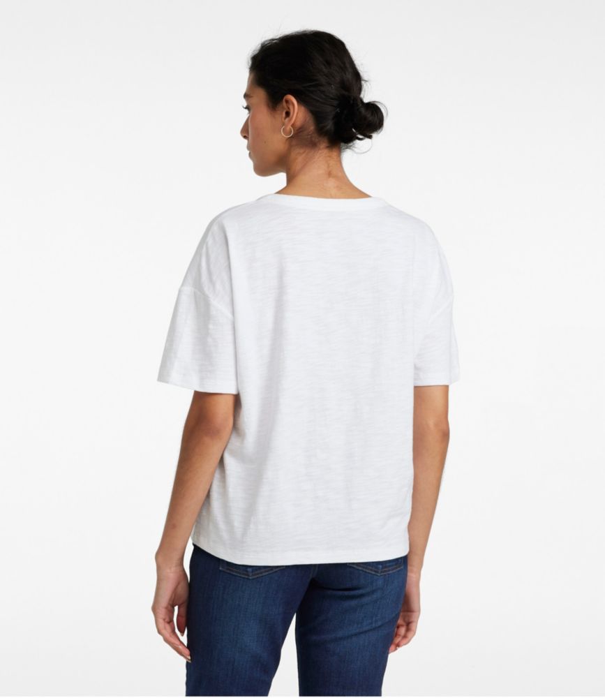 Women's Signature Slub Tee, Short-Sleeve Henley - leoleo123123