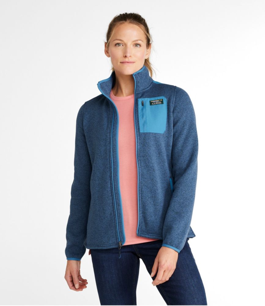 Women's L.L.Bean Sweater Fleece Full-Zip Overlay Jacket - leoleo123123