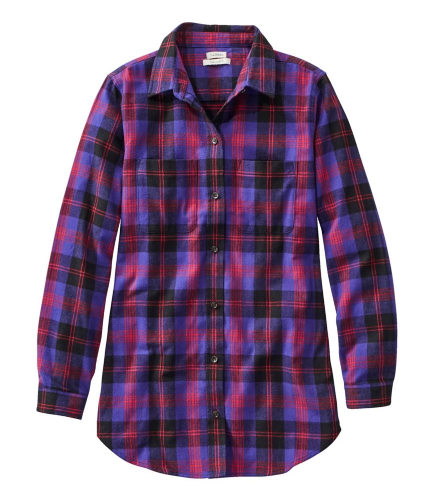 Women's Scotch Plaid Flannel Shirt, Tunic - leoleo123123