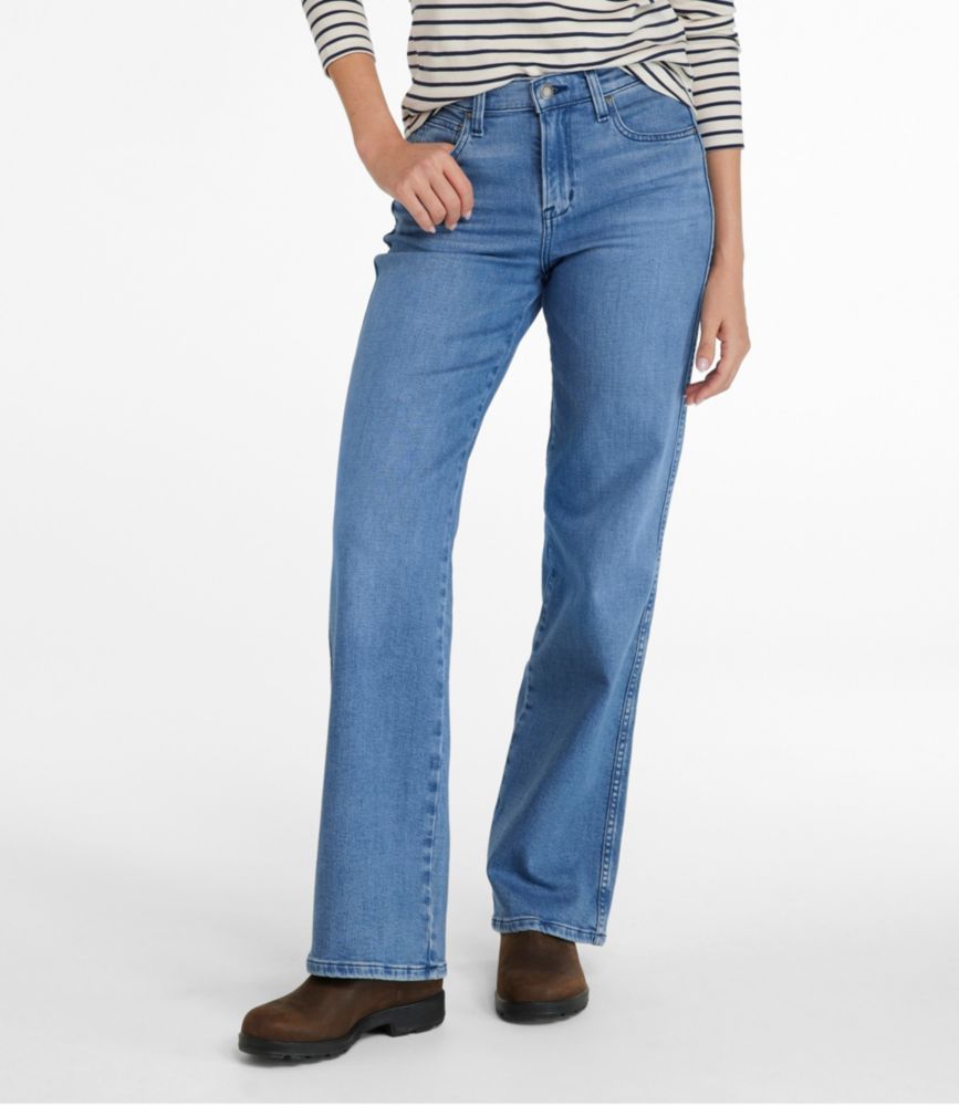 Women's L.L.Bean Everyday Stretch Jeans, High-Rise Relaxed Wide-Leg - leoleo123123