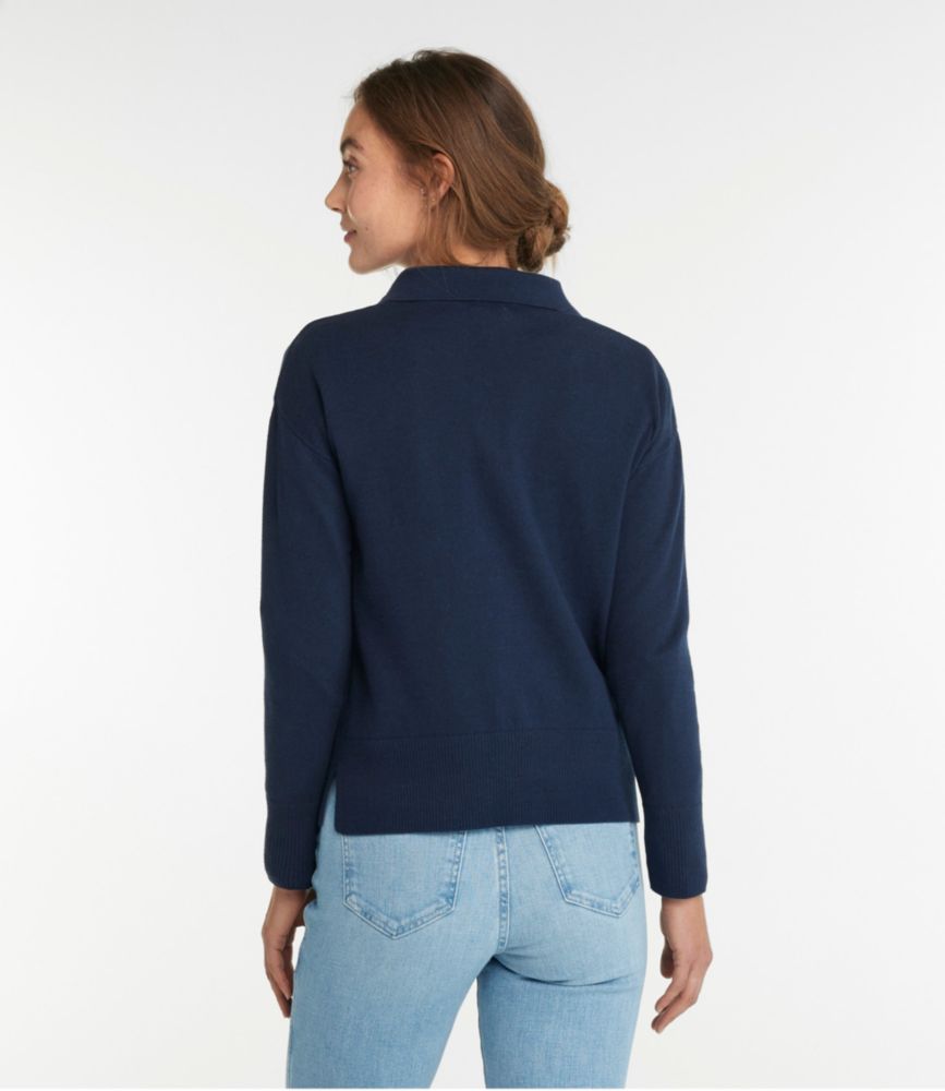 Women's Cotton/Cashmere Sweater, Polo - leoleo123123