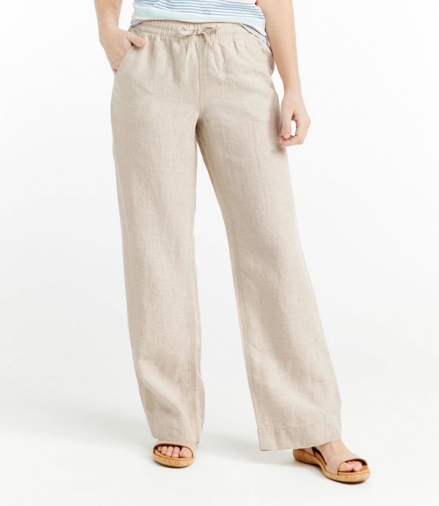 Women's Premium Washable Linen Pull-On Pants - leoleo123123