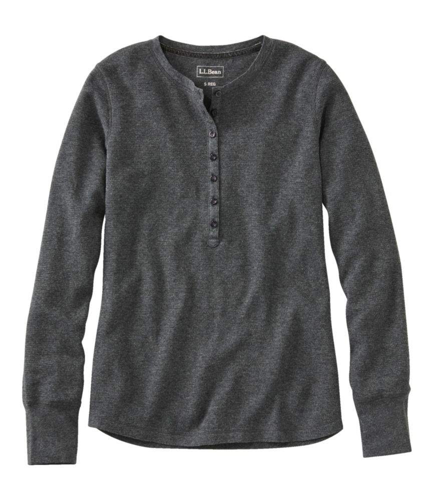Women's Waffle-Knit Henley - leoleo123123