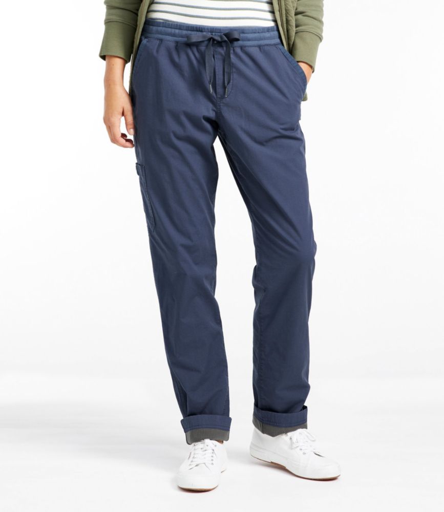 Women's Stretch Ripstop Pull-On Pants, Slim-Leg Fleece-Lined - leoleo123123