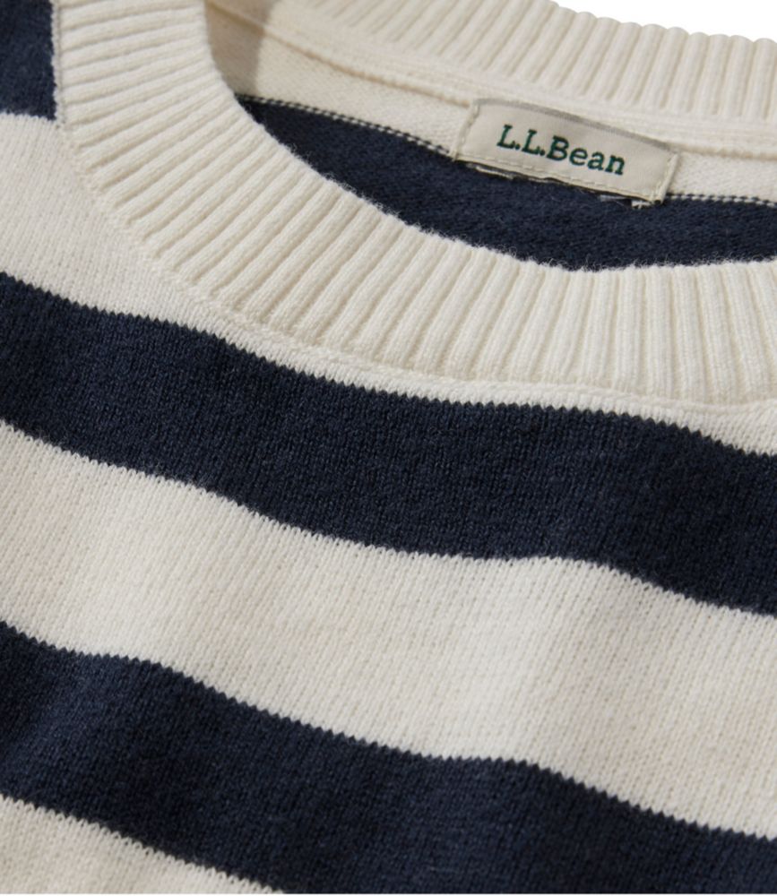 Women's Cotton/Cashmere Sweater, Crewneck Stripe - leoleo123123
