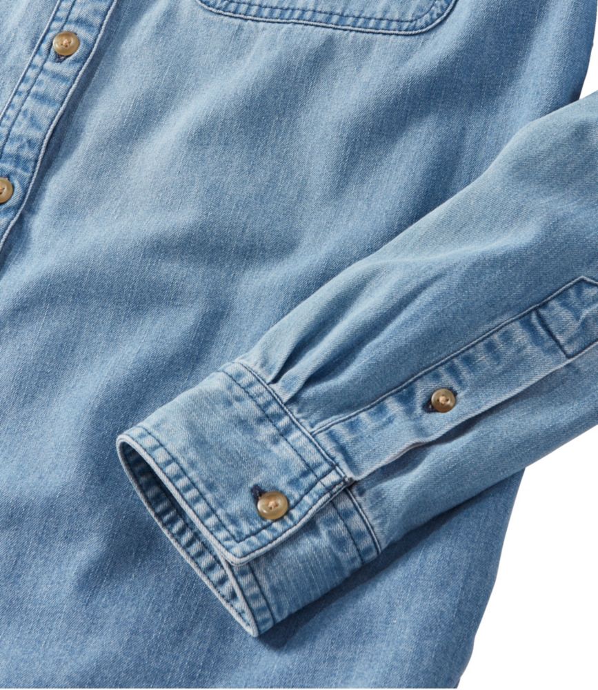 Women's L.L. Bean Heritage Washed Denim Shirt, Long-Sleeve - leoleo123123