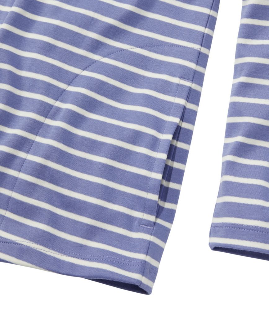 Women's Pima Cotton Open Cardigan, With Pockets Stripe - leoleo123123