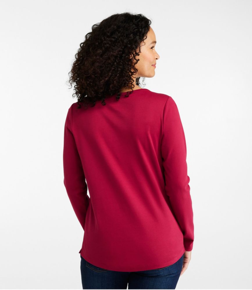 Women's L.L.Bean V-Neck Henley, Long-Sleeve - leoleo123123