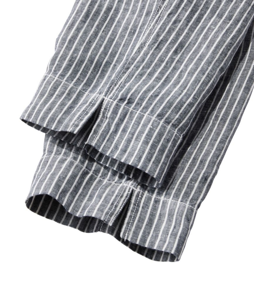 Women's Premium Linen Breezy Pull-On Ankle Pants, Mid-Rise Tapered-Leg Stripe - leoleo123123