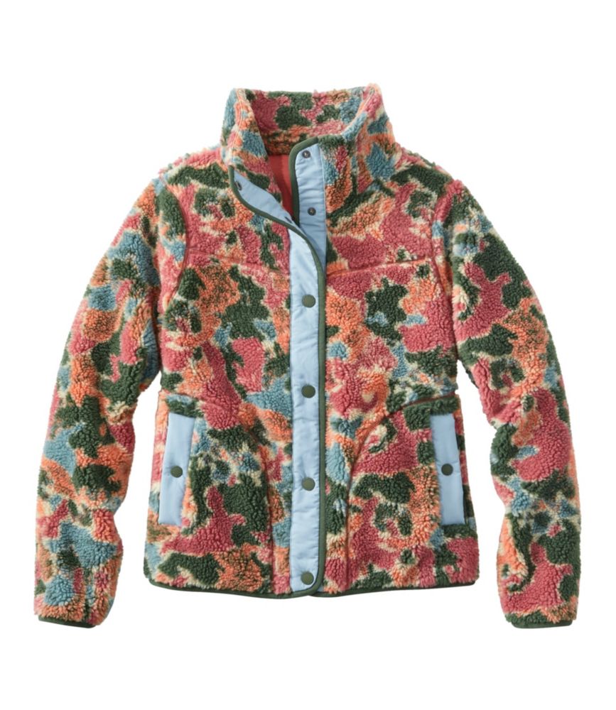 Women's Bean's Sherpa Fleece Jacket, Print - leoleo123123