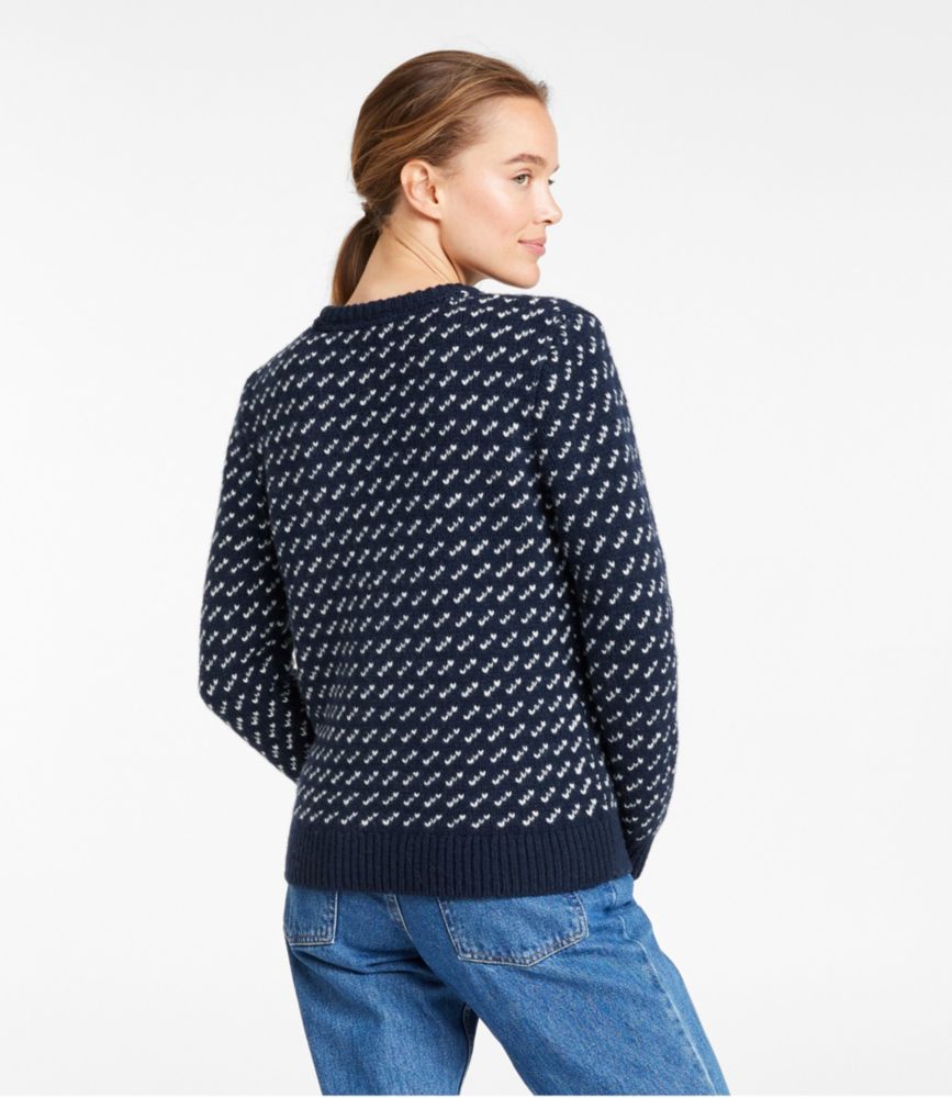 Women's Bean's Classic Ragg Wool Sweater, Crewneck Bird's-Eye - leoleo123123