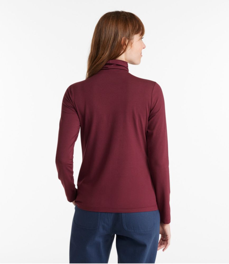 Women's Soft Stretch Supima Tee, Turtleneck - leoleo123123