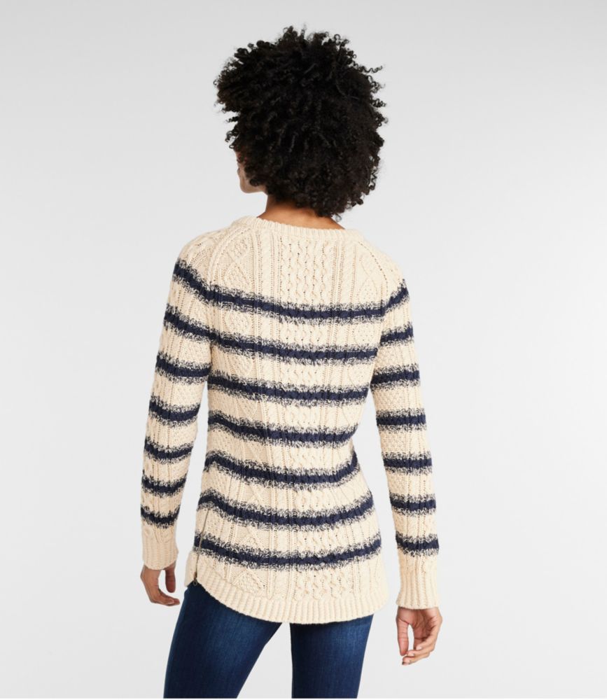 Women's Signature Cotton Fisherman Tunic Sweater, Stripe - leoleo123123