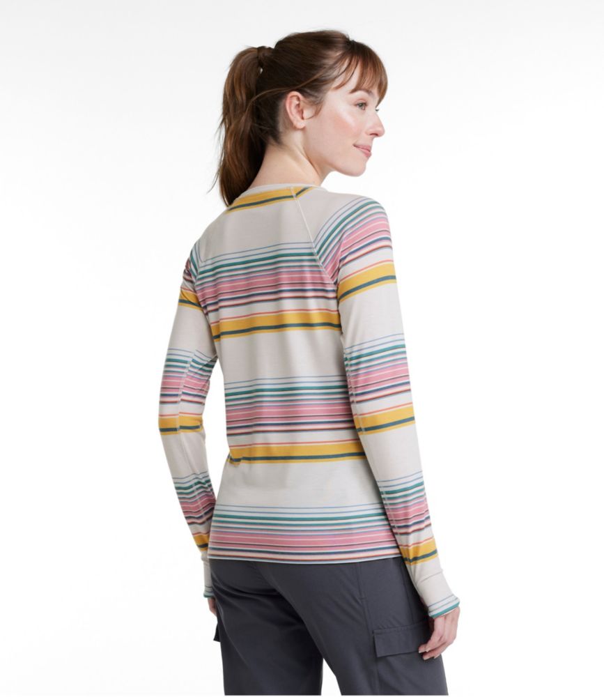 Women's Everyday SunSmart® Tee, Crewneck Long-Sleeve Stripe - leoleo123123