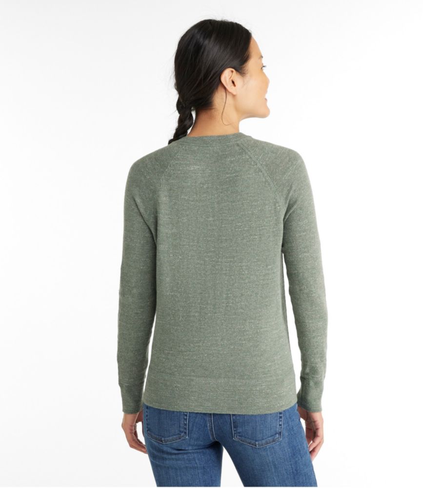 Women's Organic Cotton Slub Sweater, Crewneck Sweatshirt - leoleo123123