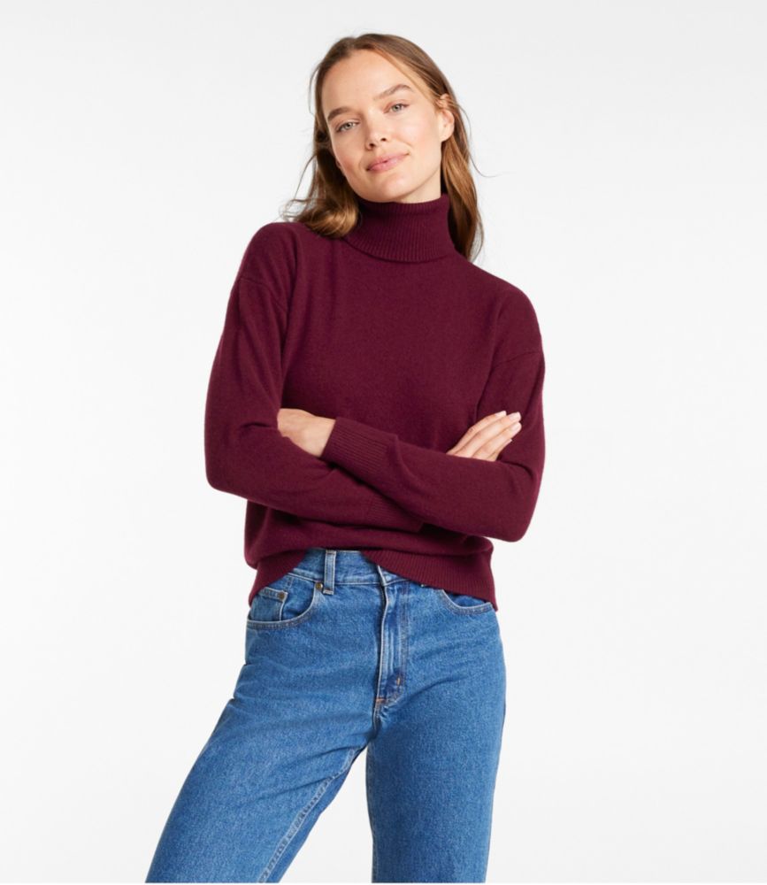 Women's Classic Cashmere Sweater, Turtleneck - leoleo123123