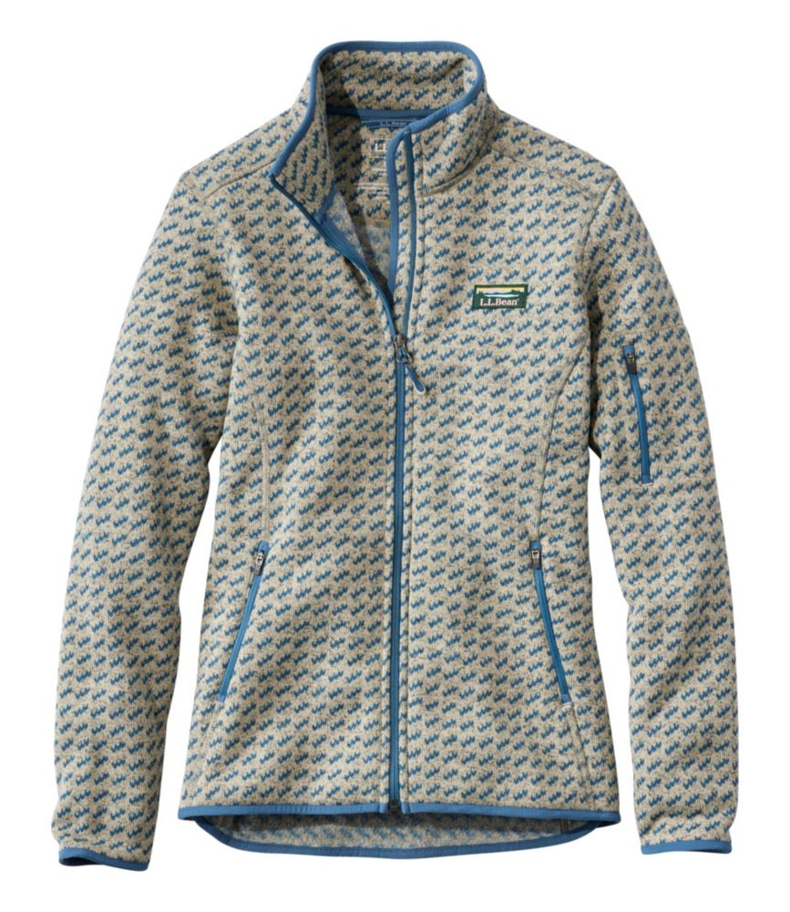 Women's L.L.Bean Sweater Fleece Full-Zip Jacket, Print - leoleo123123